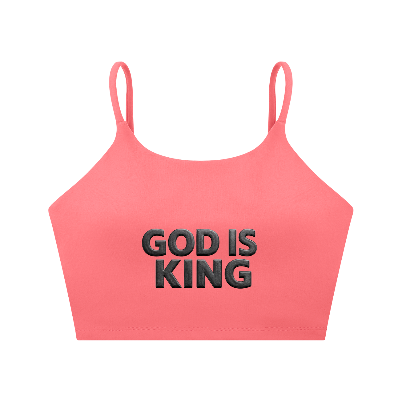 GOD IS KING Spaghetti Strap Yoga Sports Bra