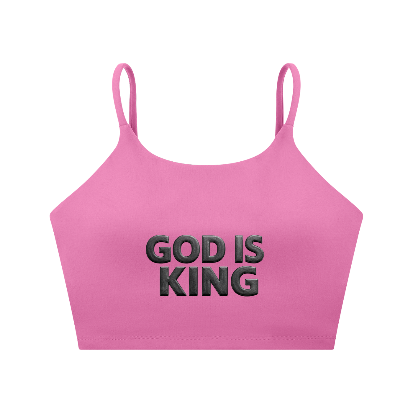 GOD IS KING Spaghetti Strap Yoga Sports Bra