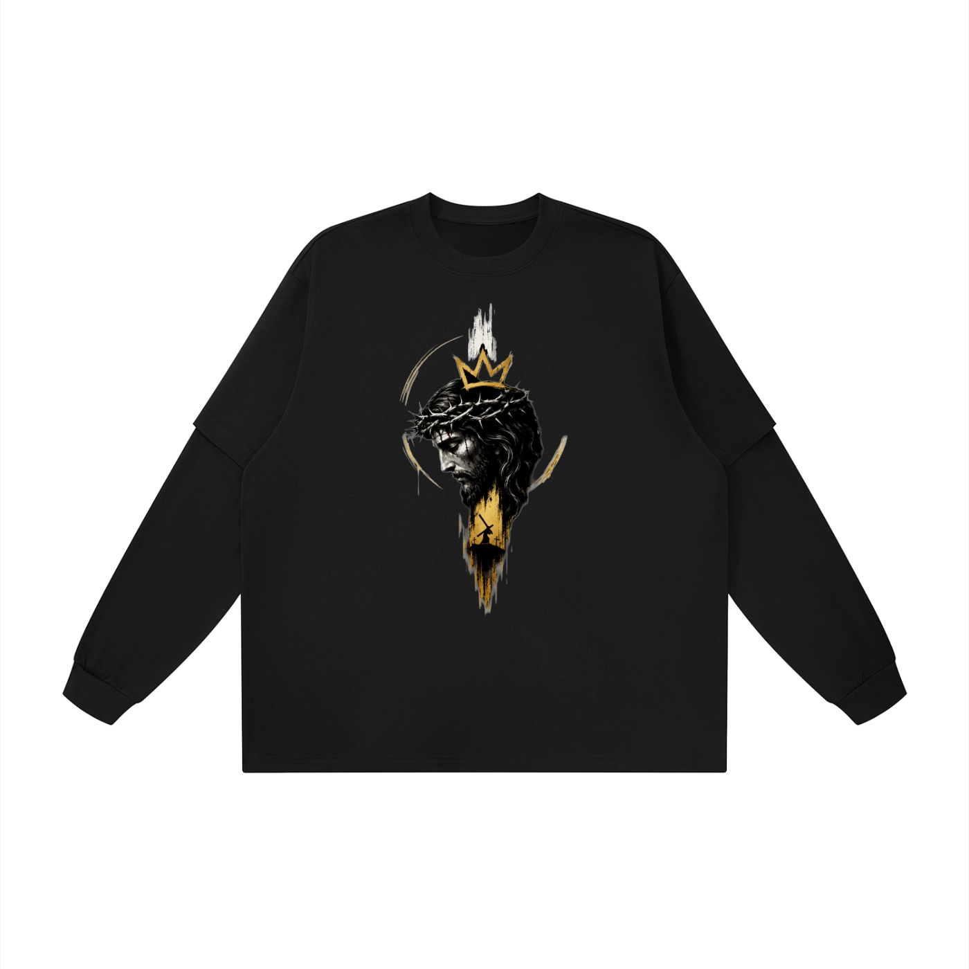 GOD IS KING Layered Oversized Long Sleeve
