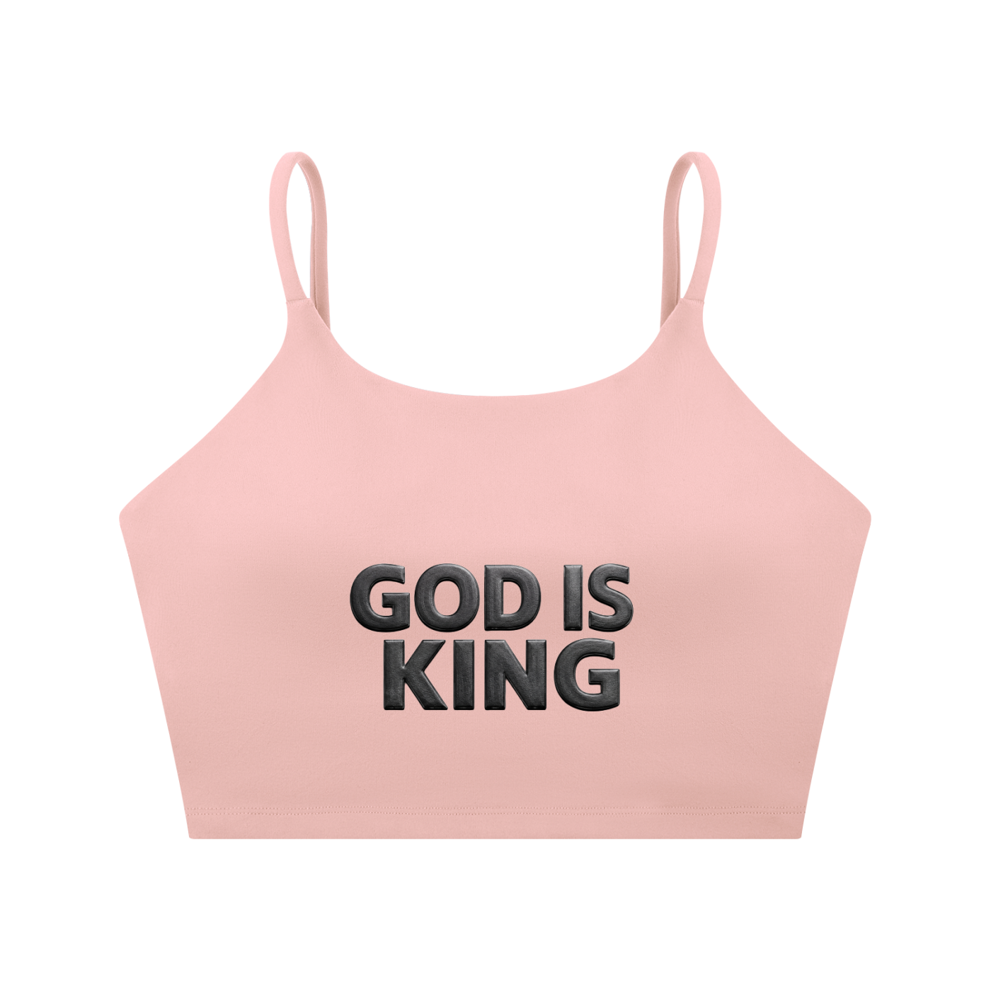 GOD IS KING Spaghetti Strap Yoga Sports Bra