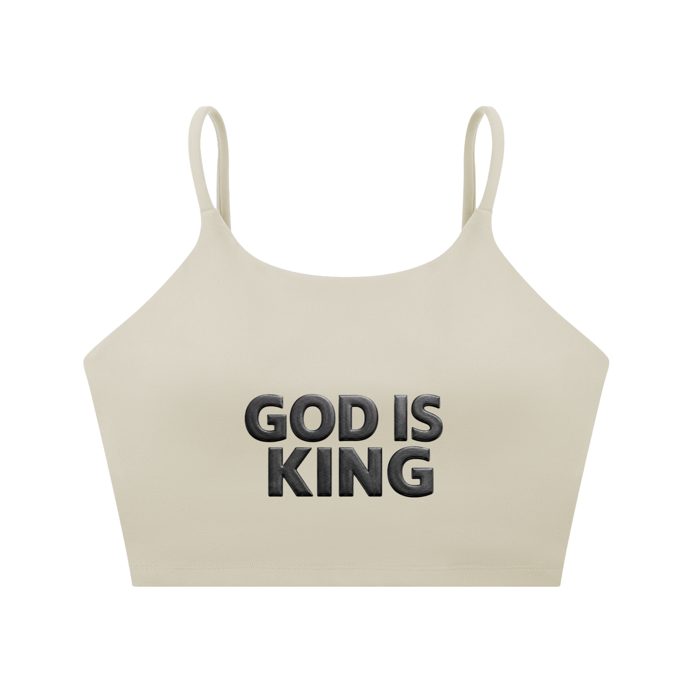 GOD IS KING Spaghetti Strap Yoga Sports Bra