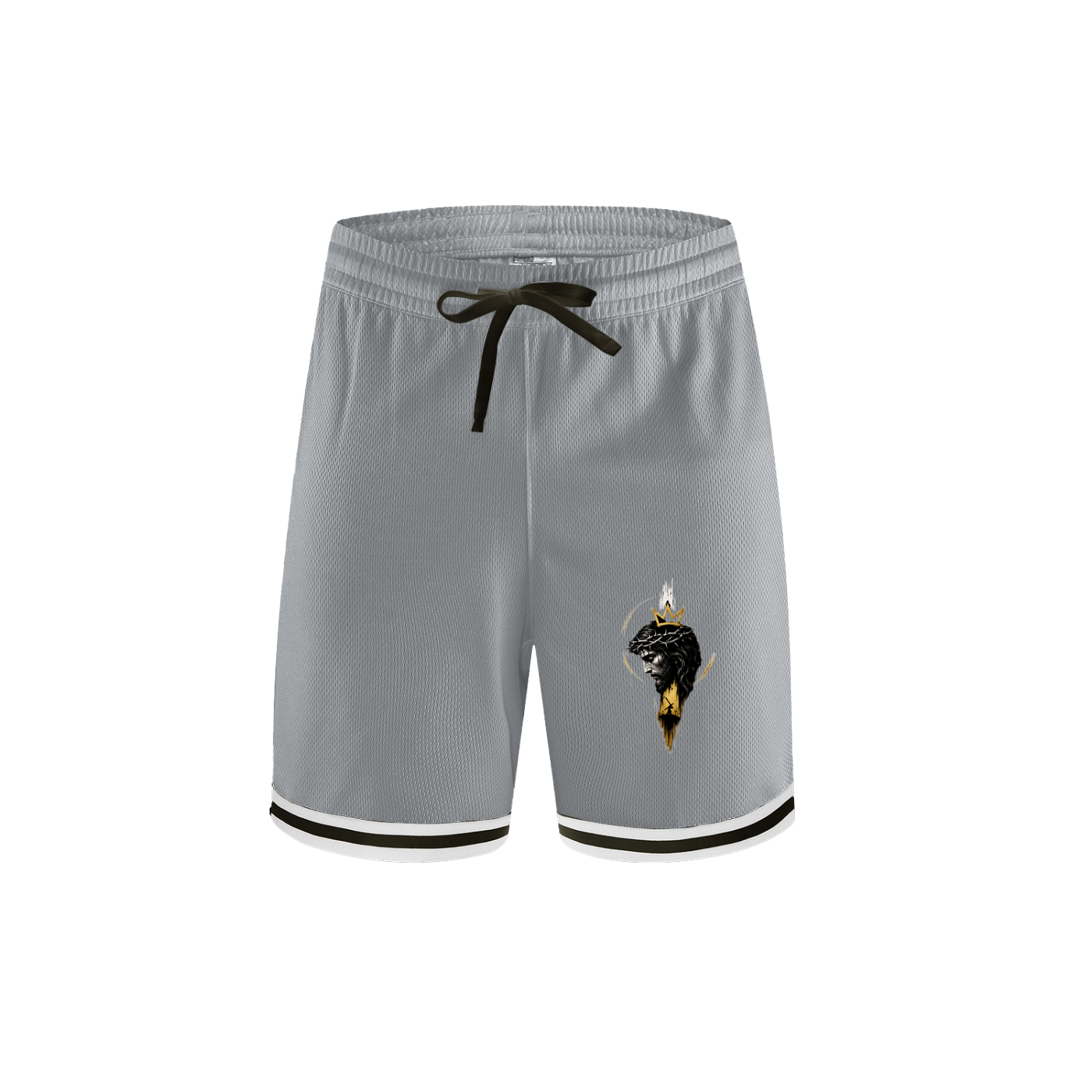GOD IS KING Classic Stripe Trim Basketball Shorts