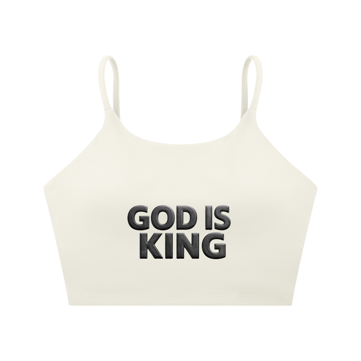 GOD IS KING Spaghetti Strap Yoga Sports Bra