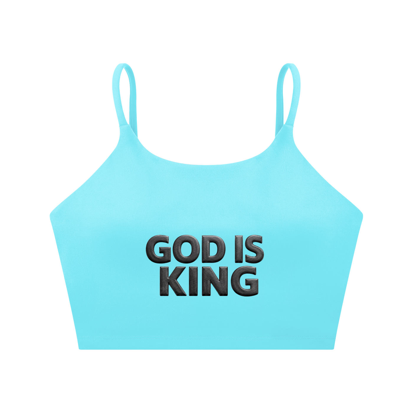 GOD IS KING Spaghetti Strap Yoga Sports Bra