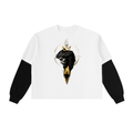 GOD IS KING Layered Contrast Sleeve Shirt